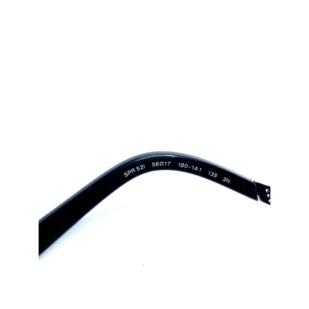 Prada Black Titanium Rectangular Eyeglasses Italy SPR521 1B0-1A1 56 17 135